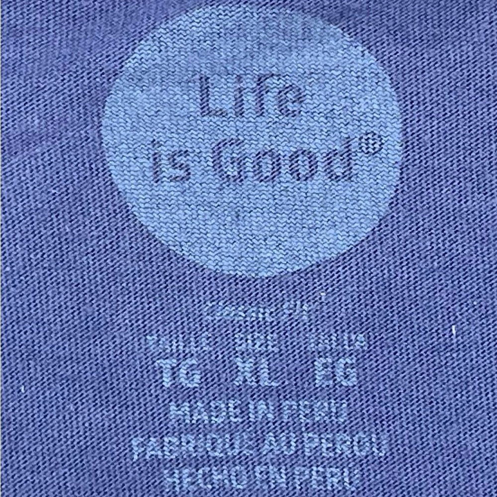 Life Is Good “Game On” Tee T-Shirt Blue Short Sleeve Crew Neck Football *READ** - Picture 8 of 8